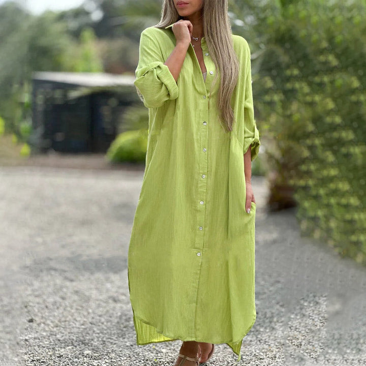 Riviera | White Linen Maxi Shirt Dress